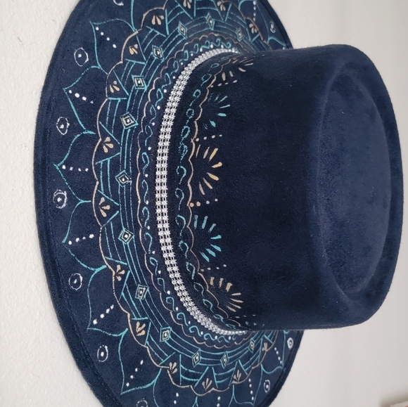 NWT Solei Mexican Artisinal Suede Hand Painted Sombrero - Picture 3 of 4